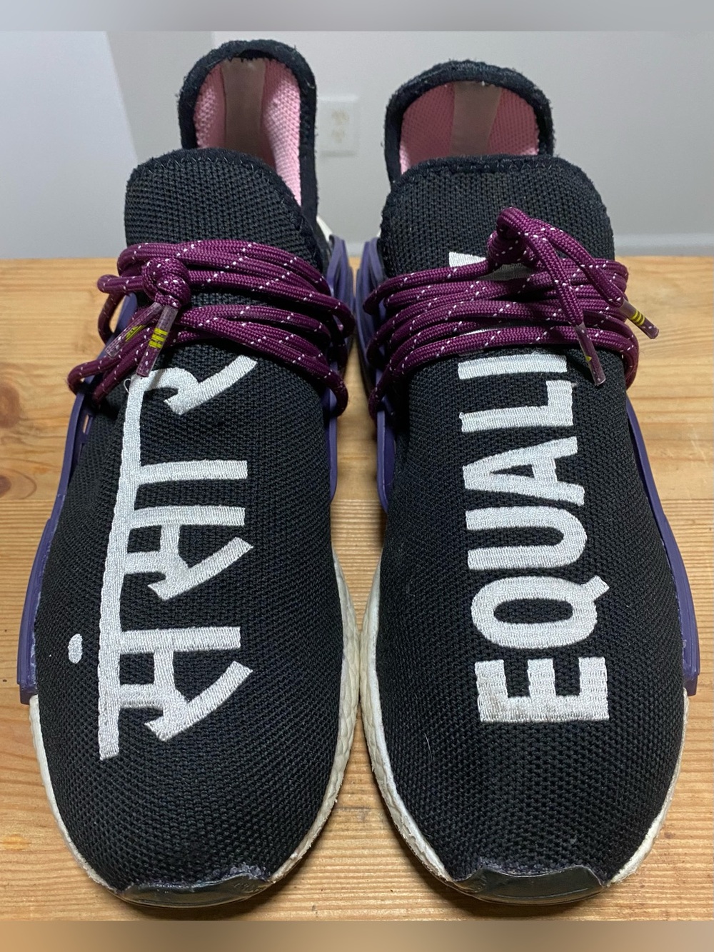 Adidas Pharrell NMD Hu Trail Equality AC7033 Black Purple Men’s 9.5